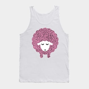 Cute Pink Leopard Print Lamb Funny Graphic For Women, Teens, Girls & Kids Tank Top